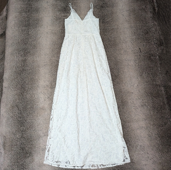 Yumi Kim Lace Maxi Wedding Dress White Women's XS - Picture 3 of 6